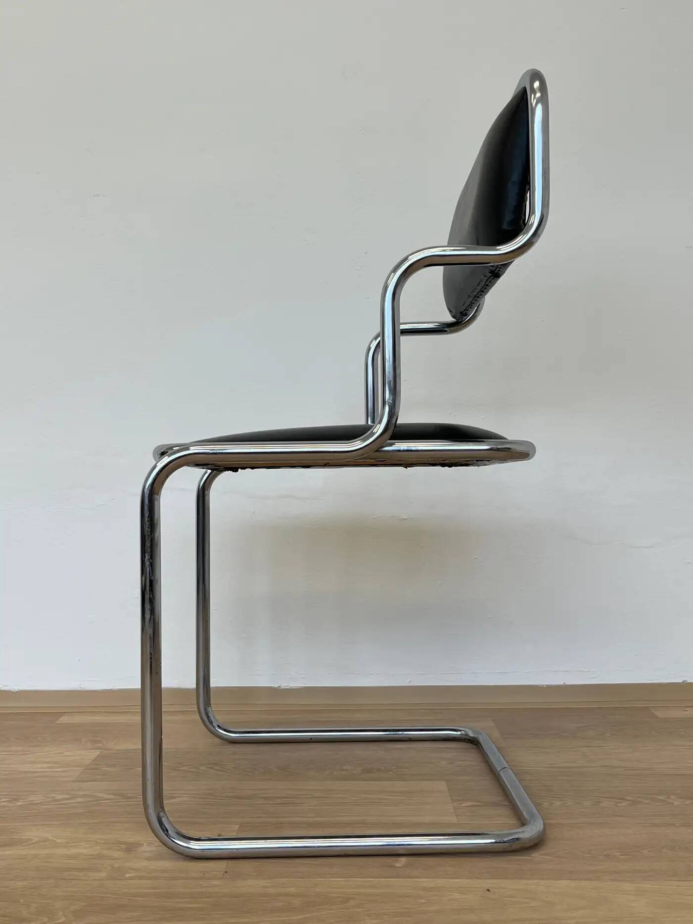 Midcentury chrome chair by Arch, Ladislav Vrátník for restaurant in Prague, 1970s