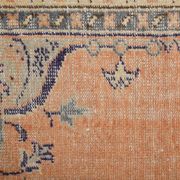 Orange & navy blue turkish vintage rug