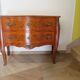 Louis XV commode - 2 drawers - floral marquetry - bronze ornament - 1950
