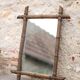 Wooden bamboo imitation mirror, antique mirror, hanging mirror, interior decor, mirror