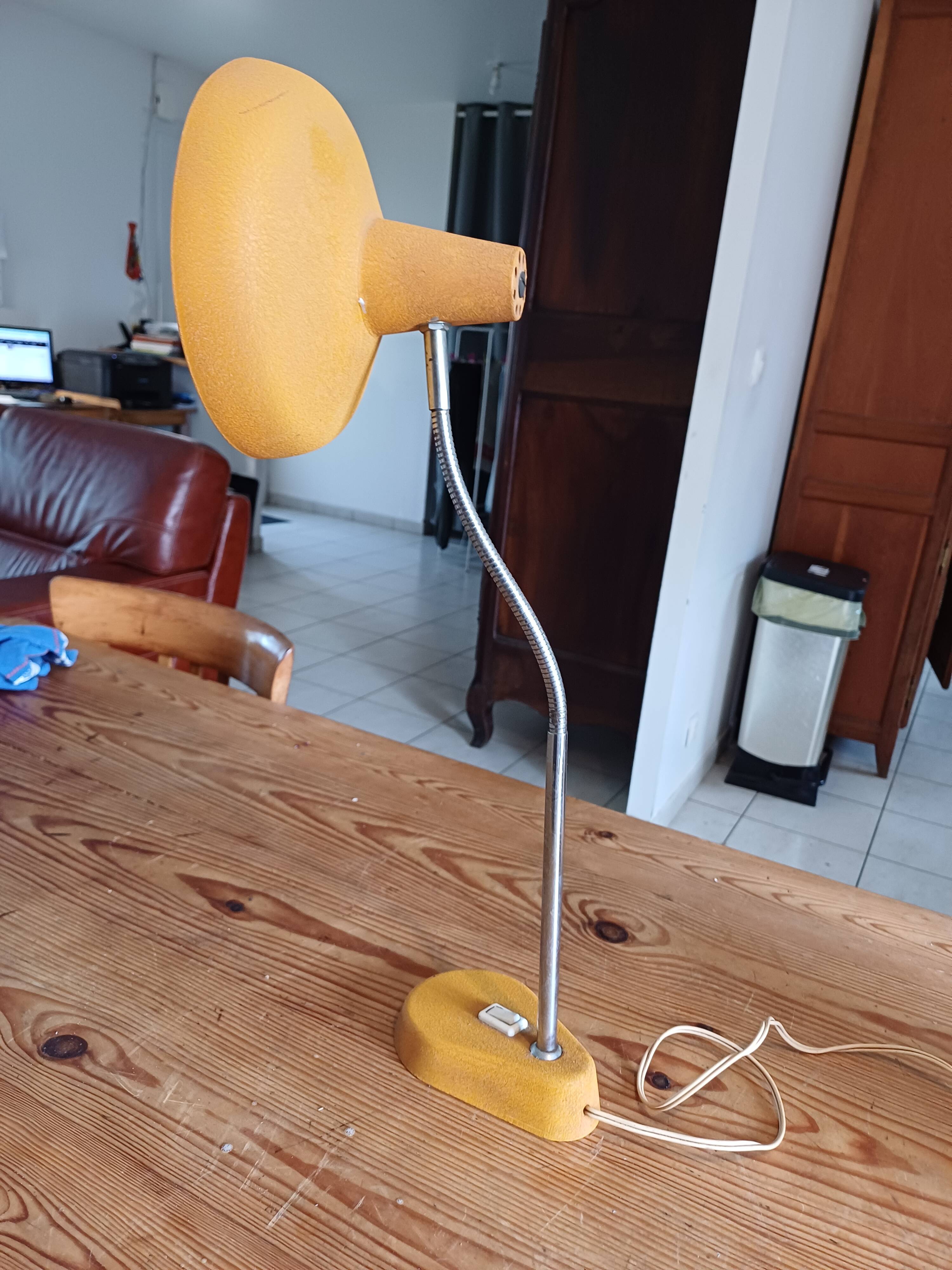 Vintage 60s Lamp Orange Metal