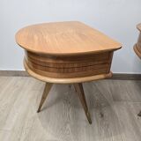 Paire de table de chevet vintage tripode années 50