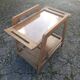 Ancienne desserte en bois vintage pieds compas scandinave
