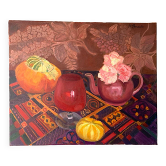 Still life painting oil on canvas