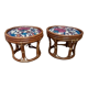 Pair of rattan stools