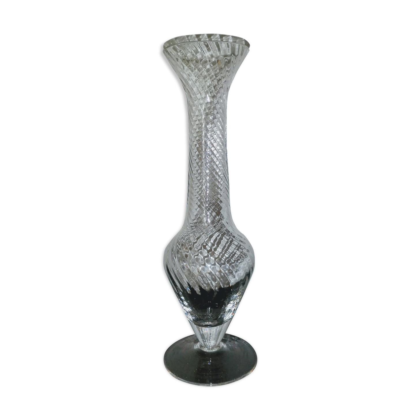 Soliflore vase in chiseled crystal