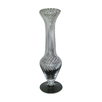 Soliflore vase in chiseled crystal