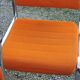 Set of 6 designer chairs from the 70s orange fabrics and chrome tubes