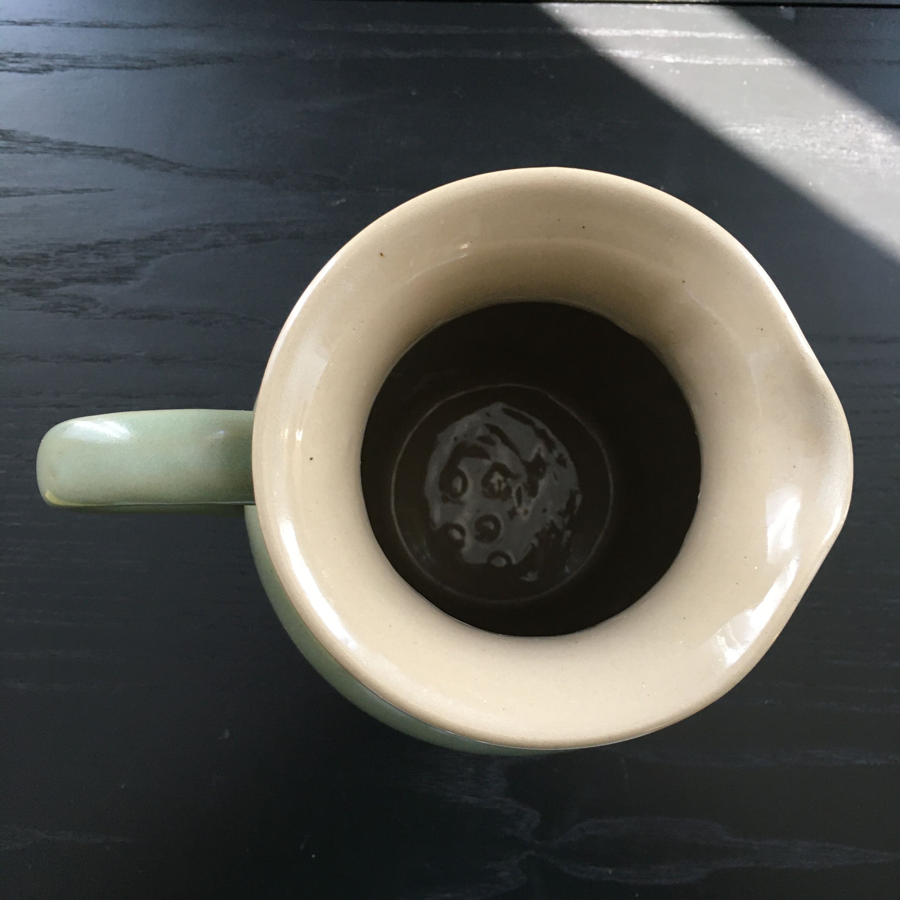 Two-tone almond green pitcher