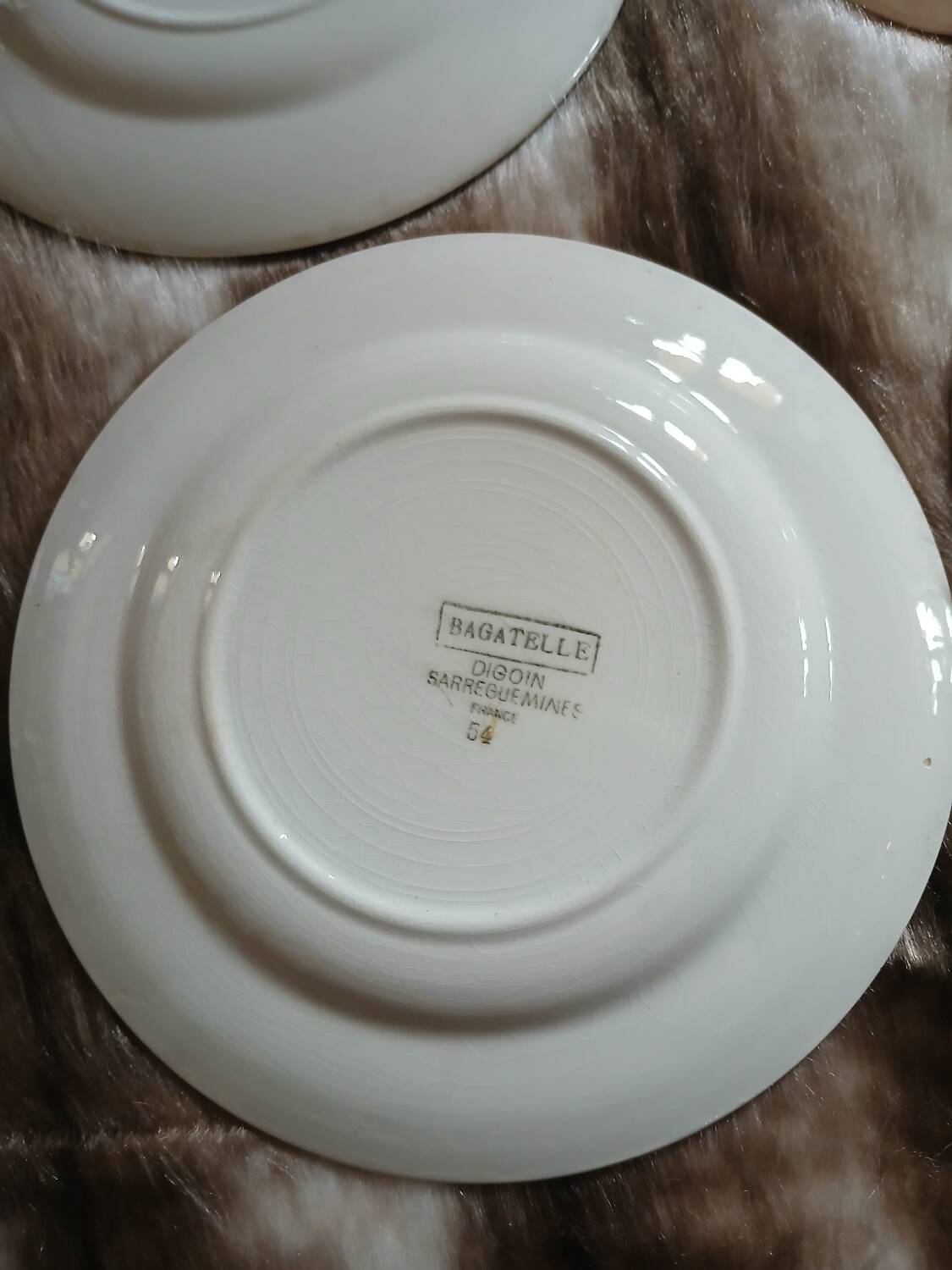 8 antique dessert plates from Digoin and Sarreguemines