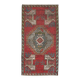 2x3 Red Green Oriental Vintage Rug, 48x89Cm