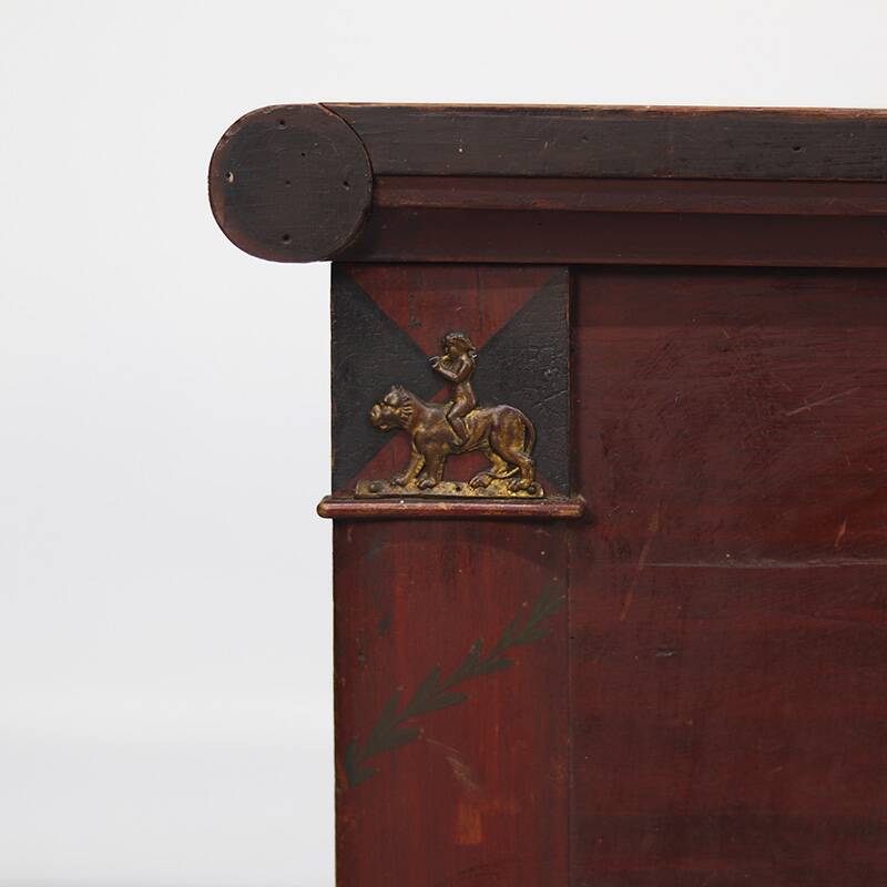 Swedish rustic farmhouse folk art blanket chest 1845