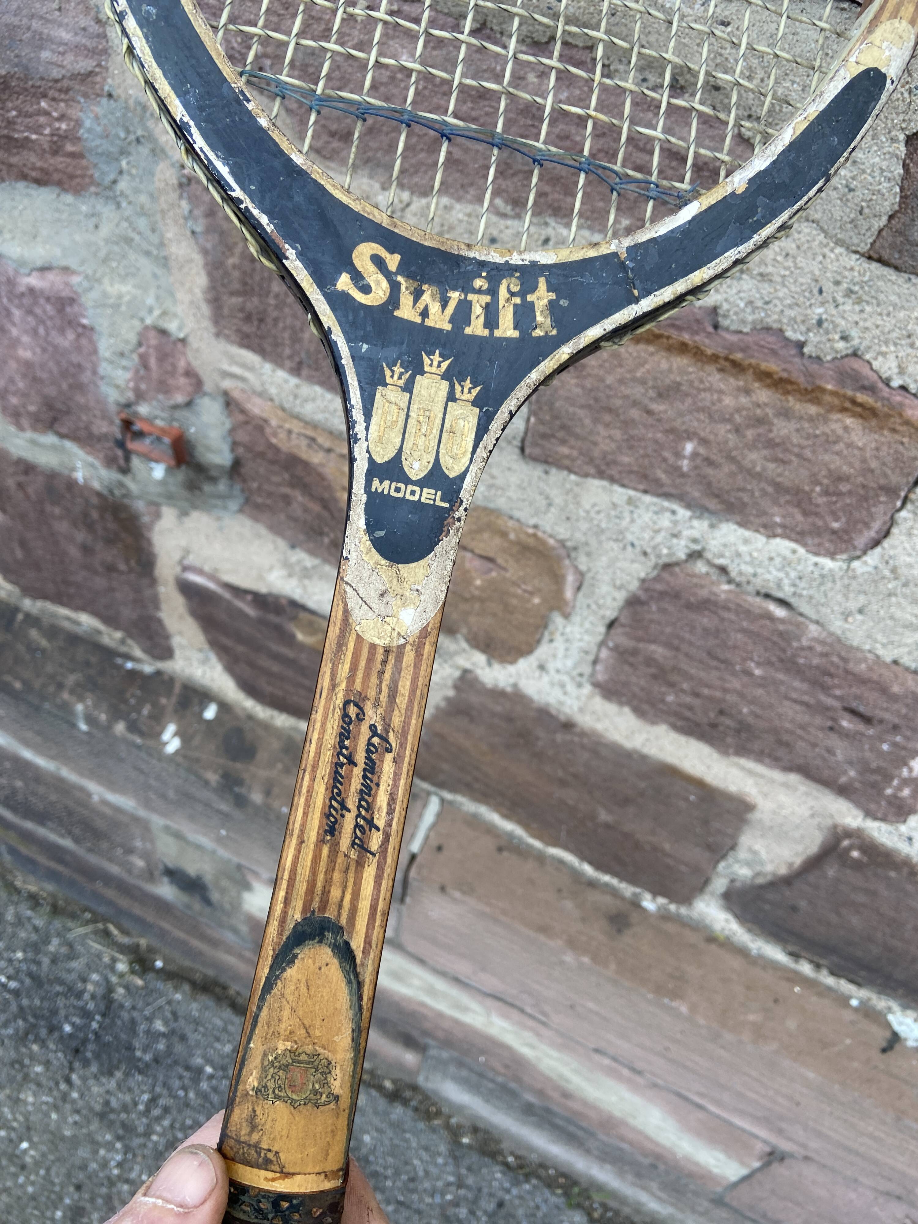 vintage 50s Swift tennis racket