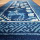 1900s Chinese PaoTao wool rug with deer, blue & ivory, 67 × 131 cm - 1C1306