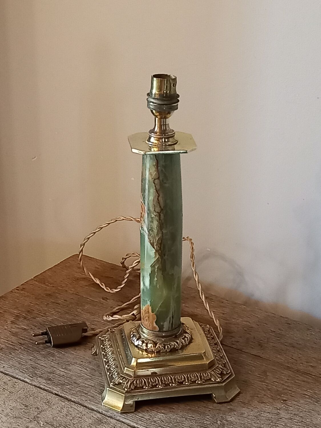 Lamp foot marble and bronze old 19th century