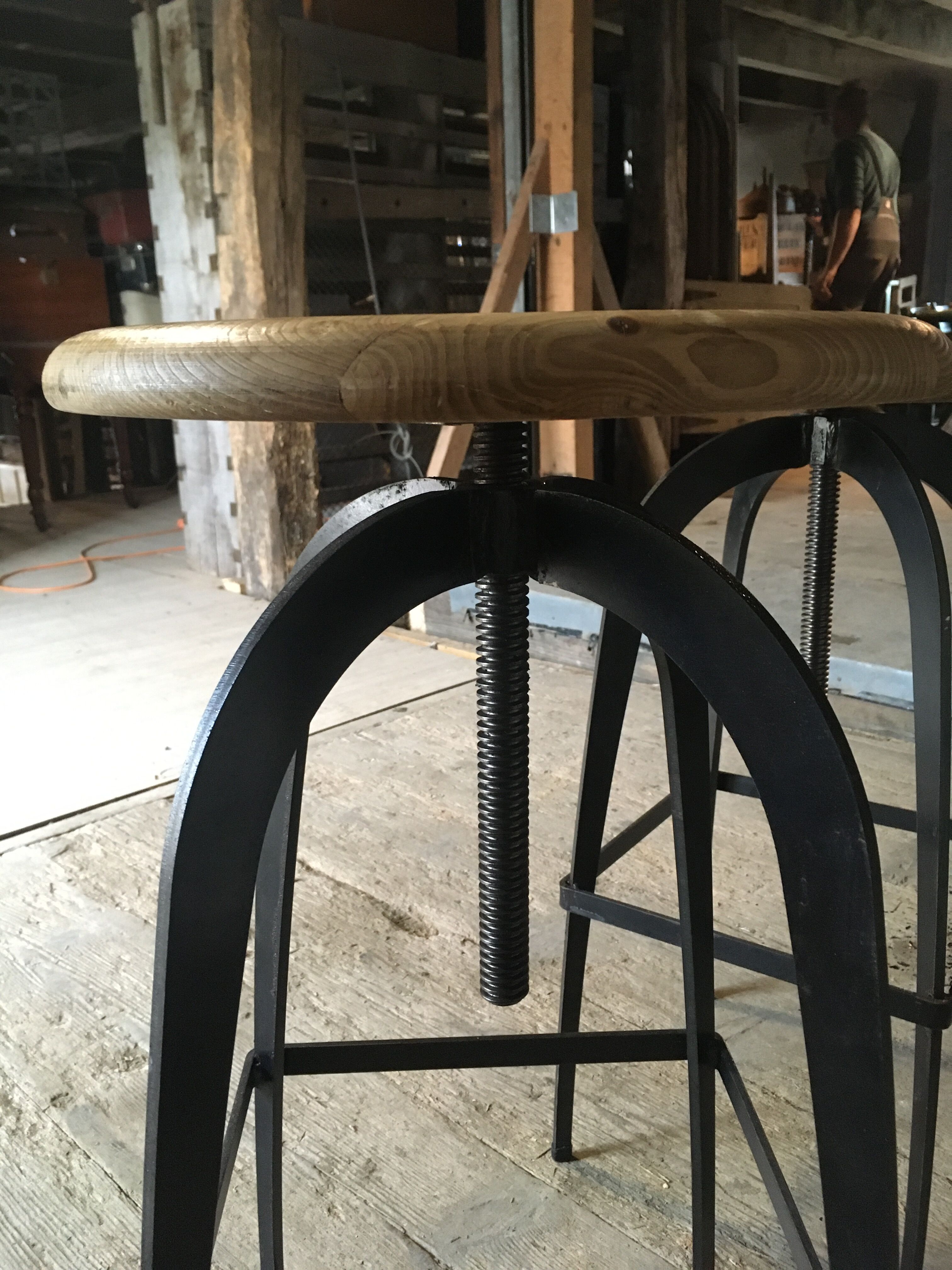 Lot of 4 industrial stools