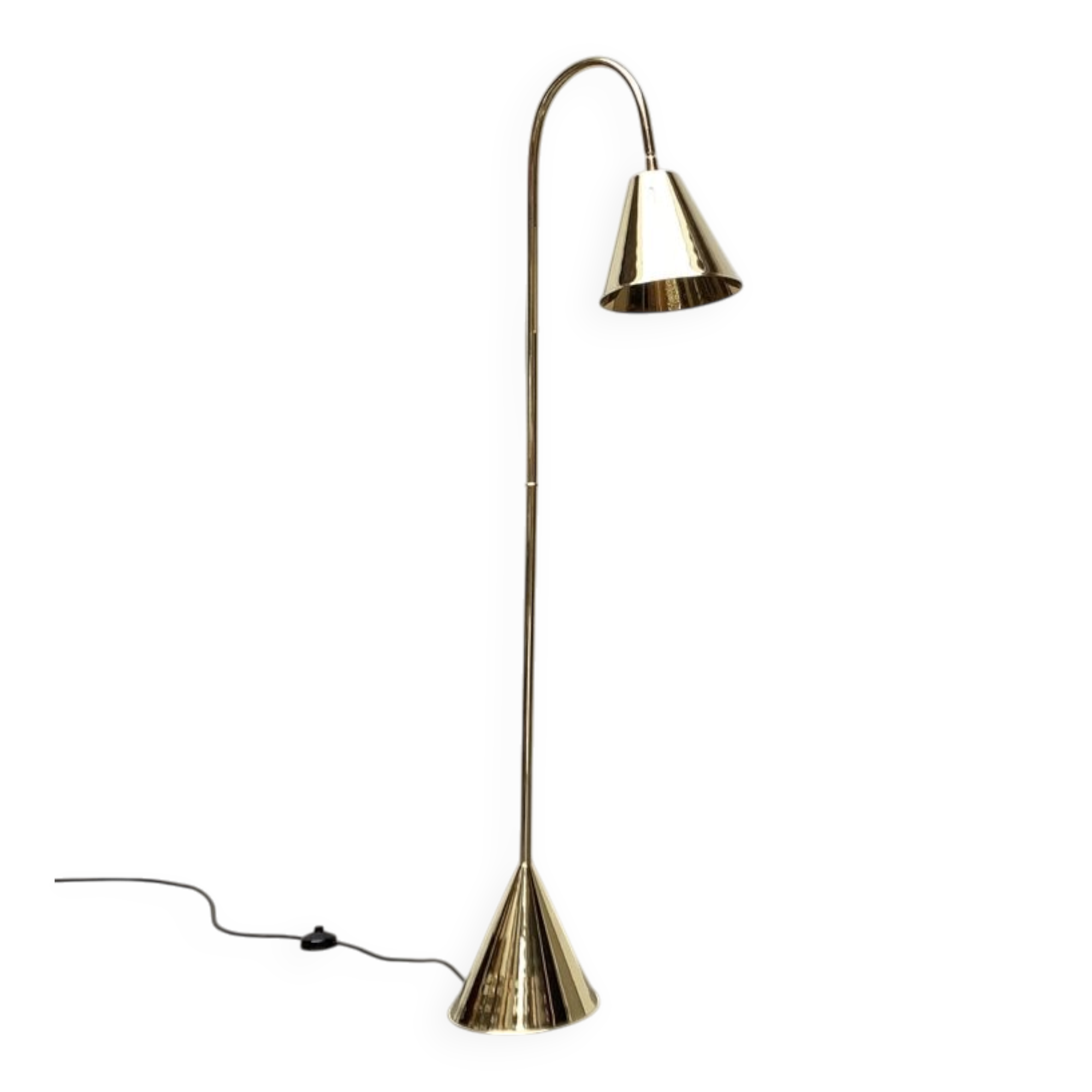 Mid-century brass floor lamp by Jacques Adnet for Valenti, Spain, 1960s.