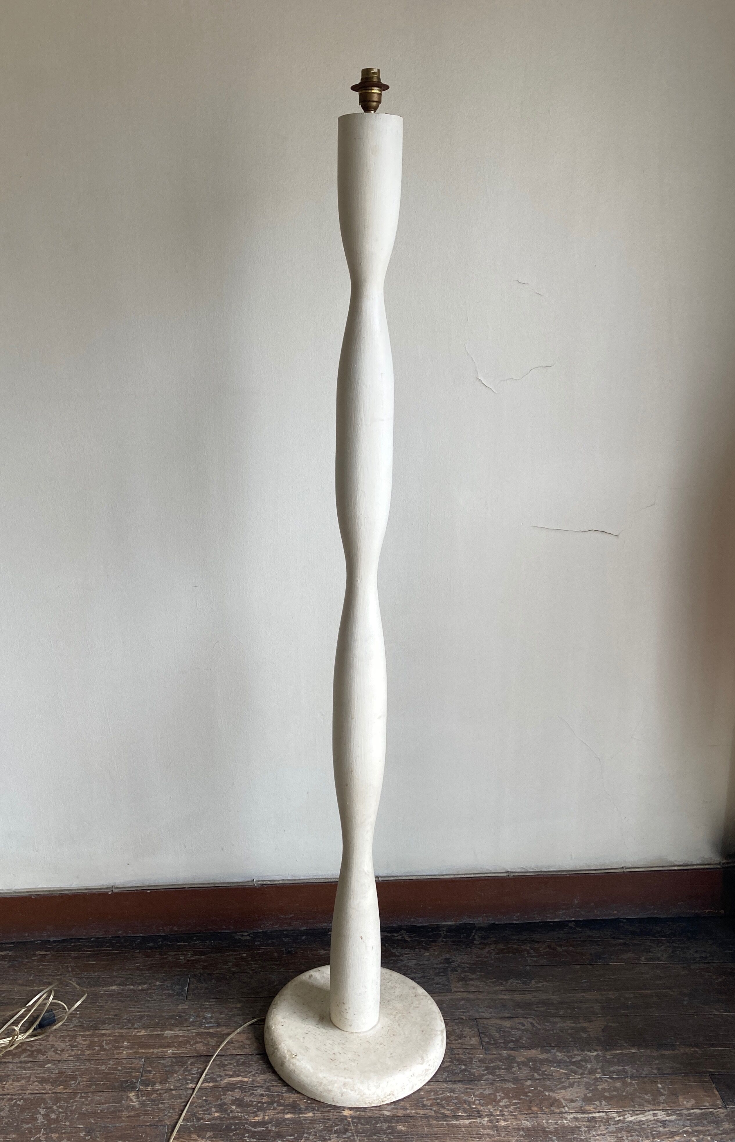 Modernist wooden floor lamp Brancusi Endless column 1940 1950