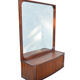 Vintage mid-century Danish mirror with tambour cabinet from 1950s 1960s. 46x67cm