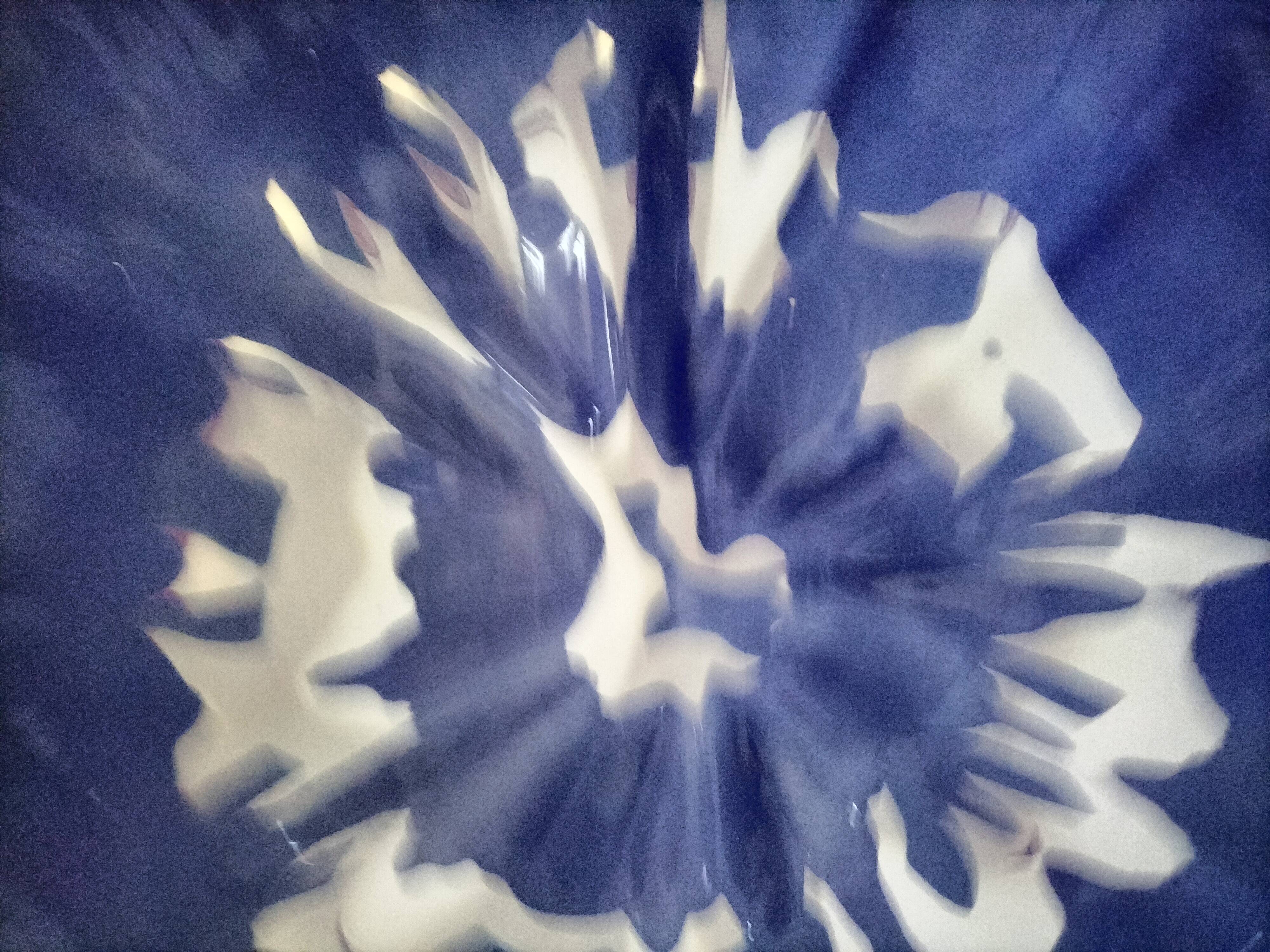 Large vintage soup tureen in glazed ultramarine ceramic