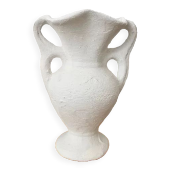 Vase grès blanchi vintage