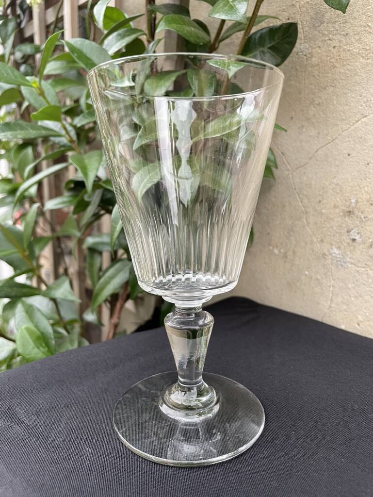 6 large blown and cut glasses from the 19th century