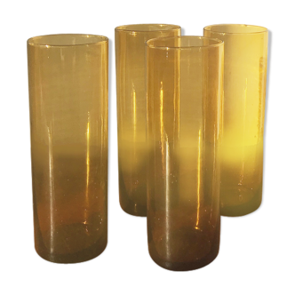 Verres à orangeade ambré