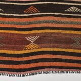 Brown & Red Striped Vintage Kilim Runner Rug, 79x299Cm