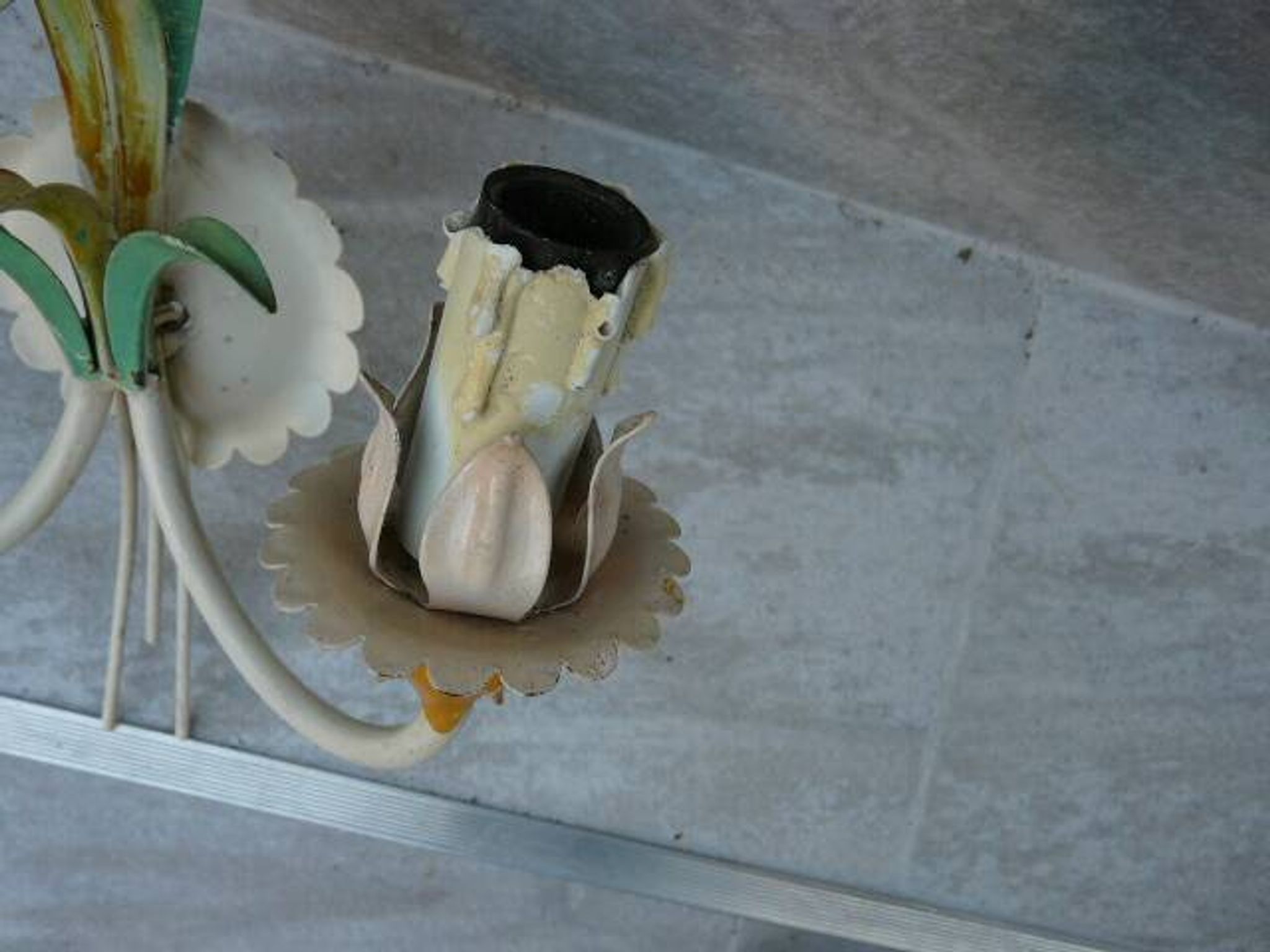 vintage wall lamps from the 20th century, metal, lily flowers