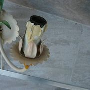 vintage wall lamps from the 20th century, metal, lily flowers