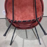 Paire de fauteuils vintage ballon en daim