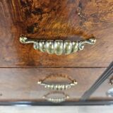 Grand buffet Art Déco en ronce d'acajou avec incrustations d'érable