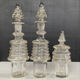 Set of 3 Art Deco crystal bottles