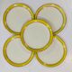 5 plates Biarritz yellow and golden