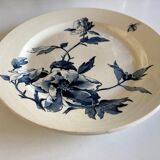 Plat pavots en faience de Gien 19e décor Eté