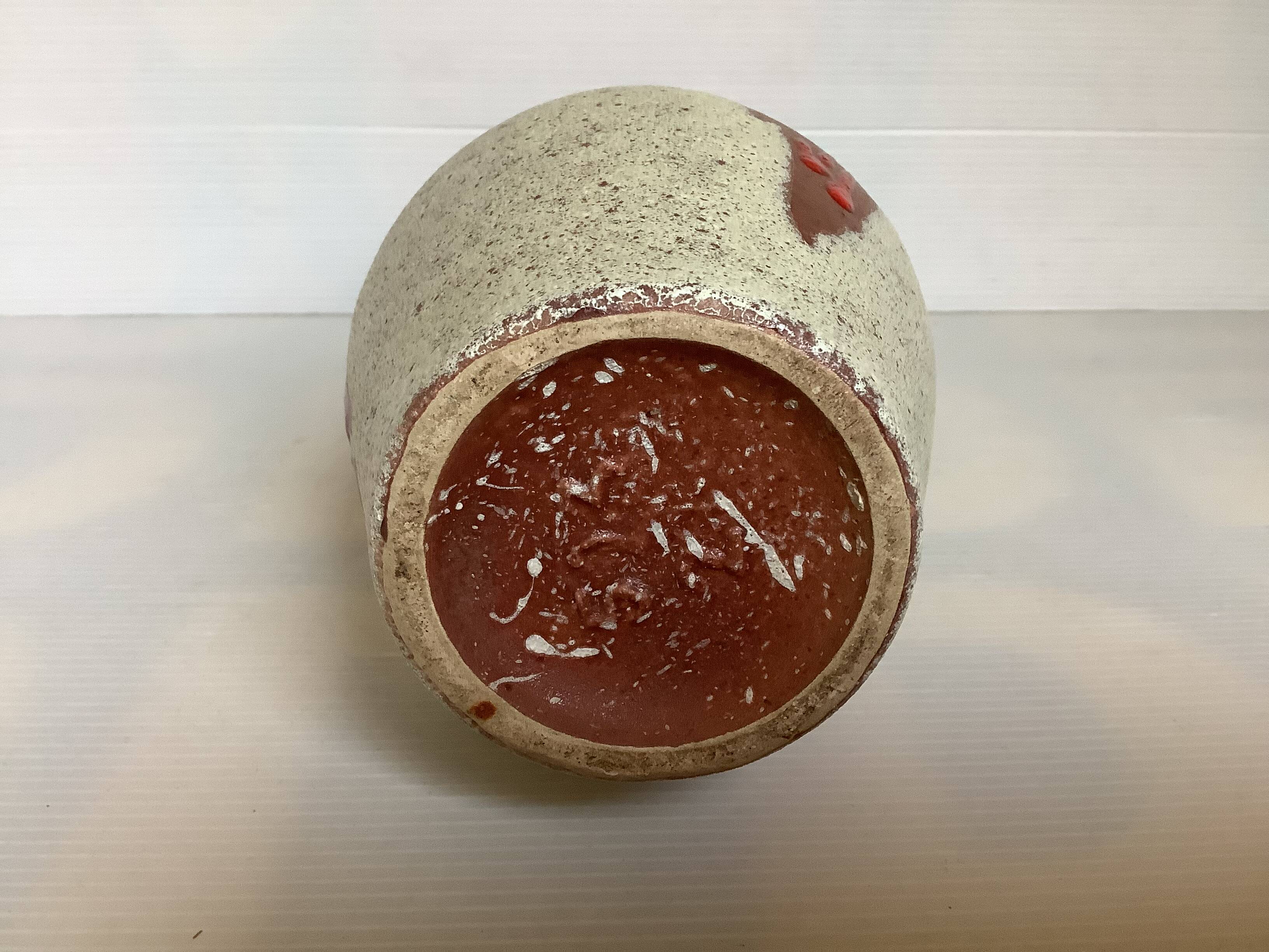 Germany red enamelled speckled vase