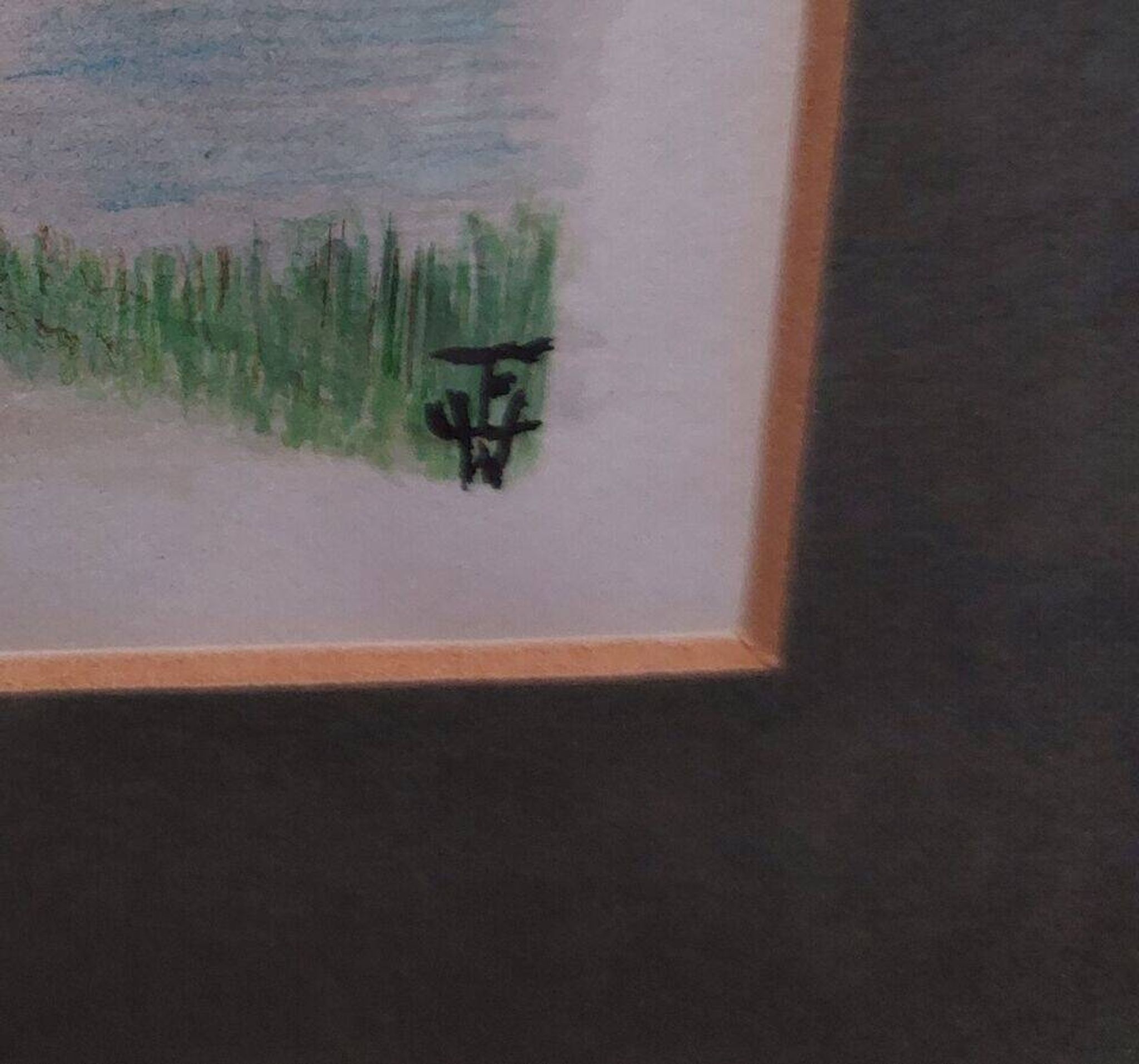 Tableau aquarelle paysage signé