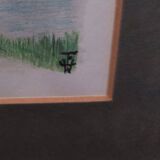 Tableau aquarelle paysage signé