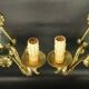 Pair of Empire style wall sconces with swans by Petitot - bronze & green patina