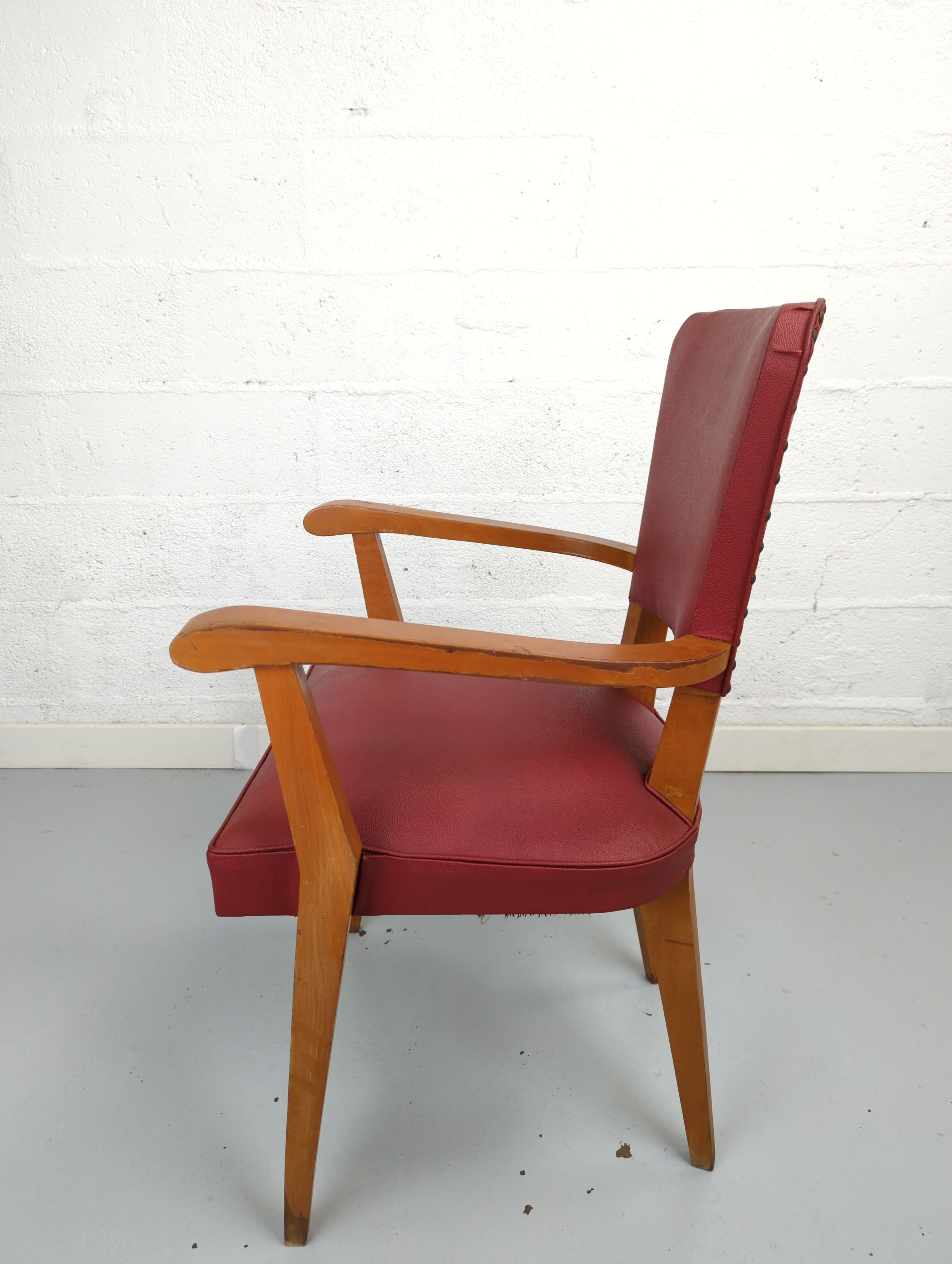 Vintage red bridge chair