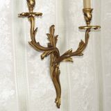 Bronze wall sconces decorated with acanthus leaves.