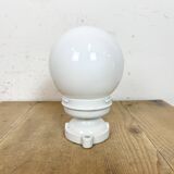 Vintage Porcelain Ceiling Light with Milk Glass , 1950s