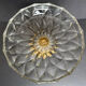 Antique crystal bowl on a bronze stand.