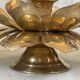 Lotus brass candlestick pair