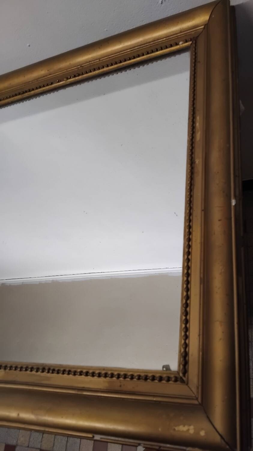 Antique wooden and plaster mirror 69x93cm