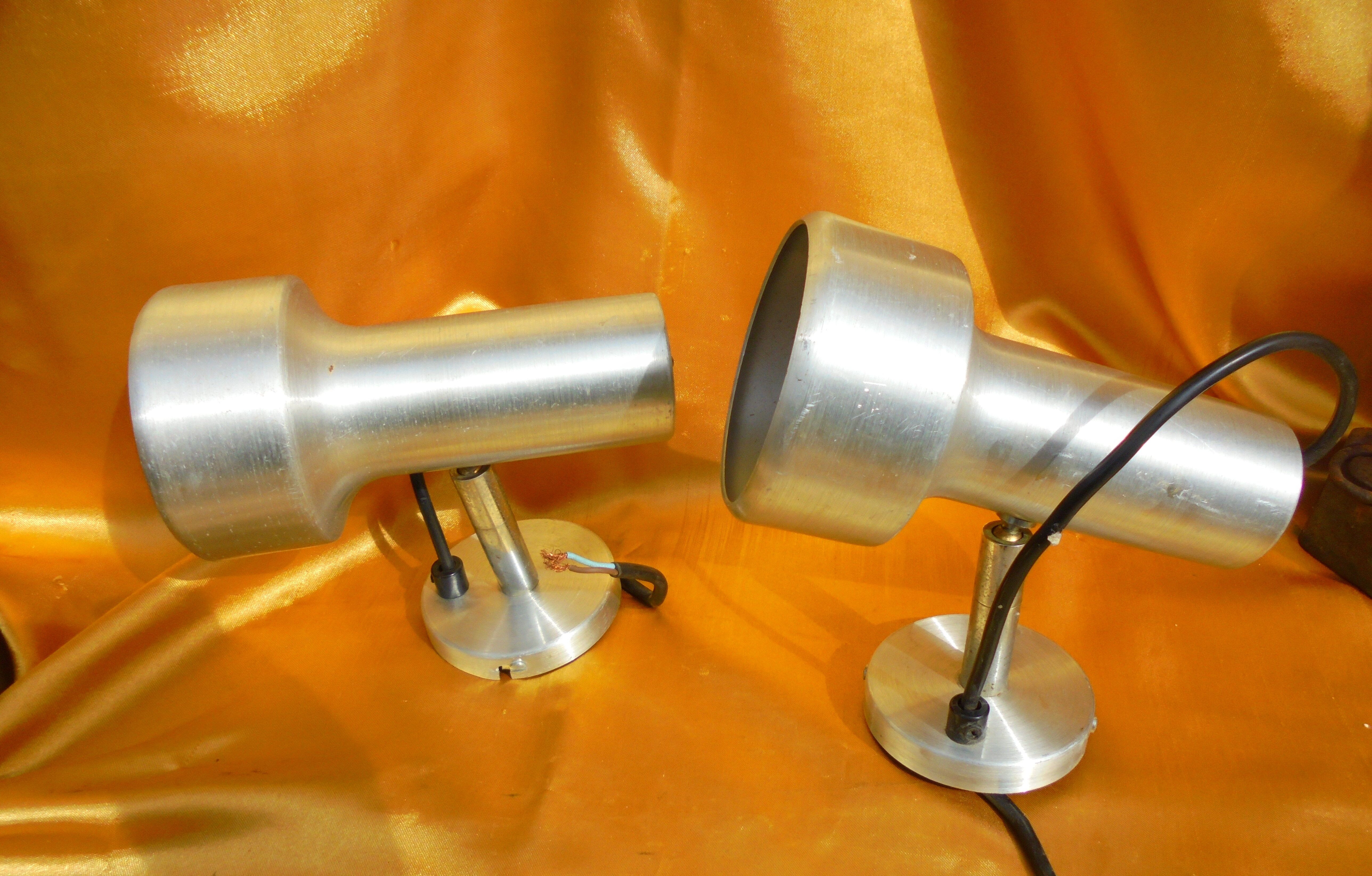 Pair of wall spots alu brushed vintage