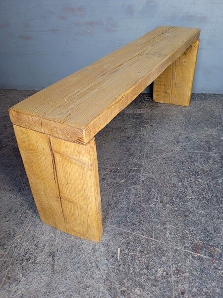 Bench 120 cm patinated solid wood