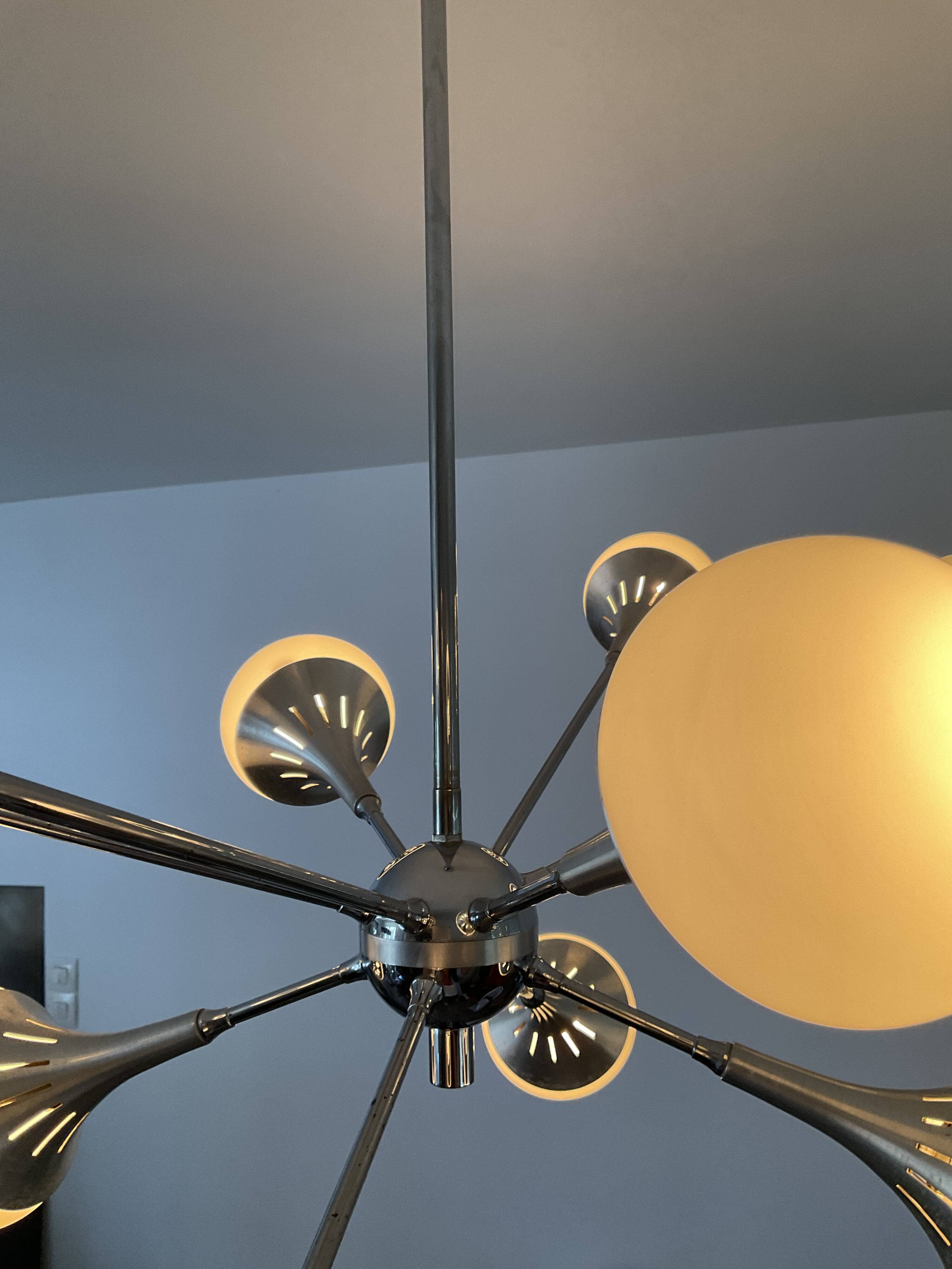 Vintage trumpet chandelier from the 70s