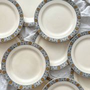 10 assiettes plates en terre de fer « Lamartine » Salins