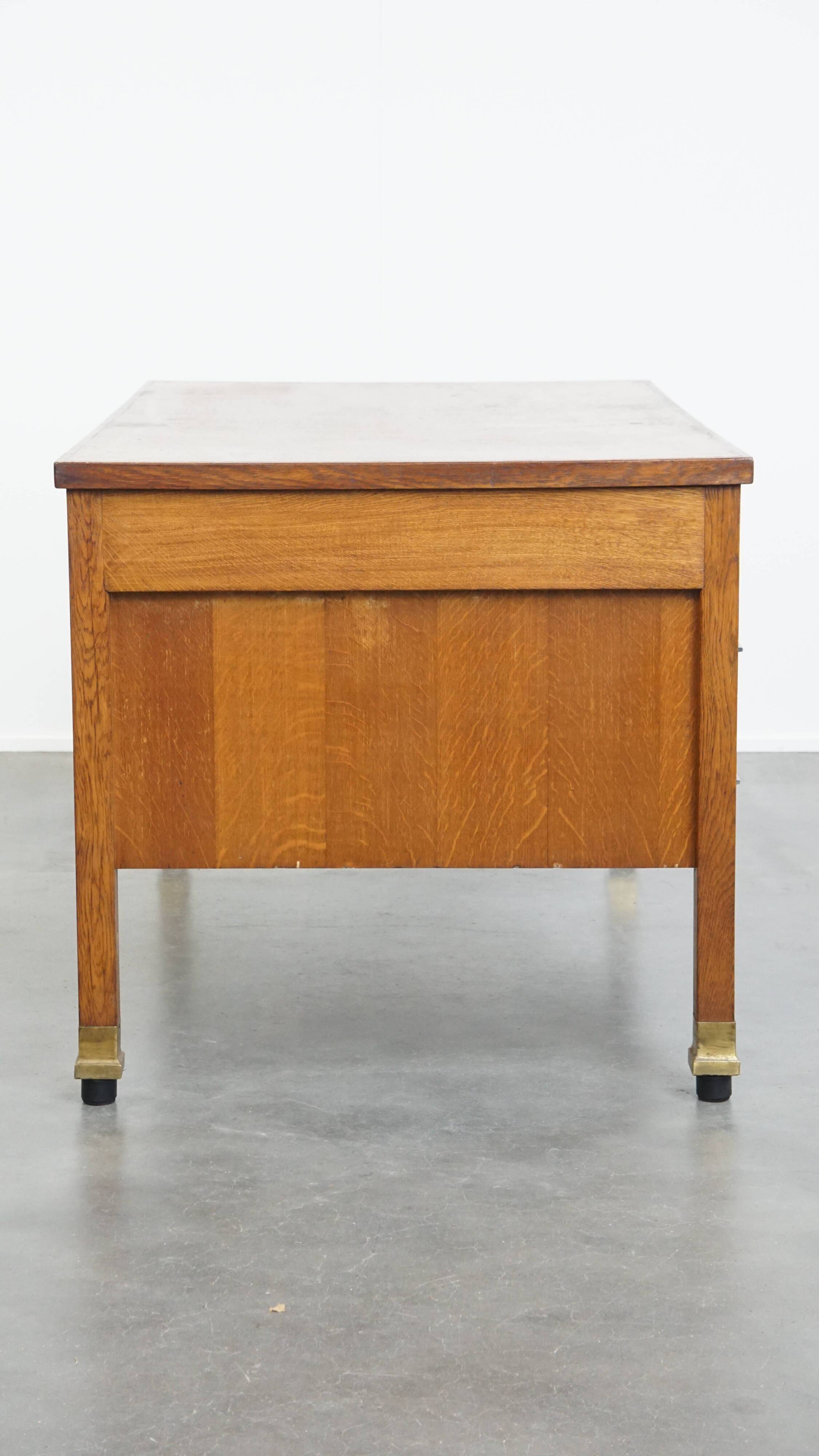 Bureau Art Déco en chêne ancien du début du XXe siècle